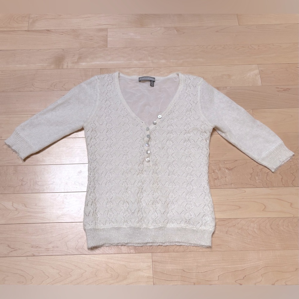 Tristan & Iseut Cream Knit Top